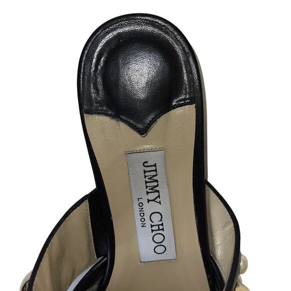 Jimmy Choo Black Basette Pointed Toe Slip On Mules Flats Size 37 - Picture 14 of 15